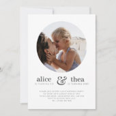 お母さんと子供 – 写真の共同誕生日 招待状 (正面)