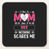 お母さんと獣医さん何も怖くないおもしろい、お母さん スクエアペーパーコースター (正面)
