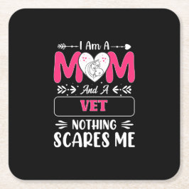 お母さんと獣医さん何も怖くないおもしろい、お母さん スクエアペーパーコースター