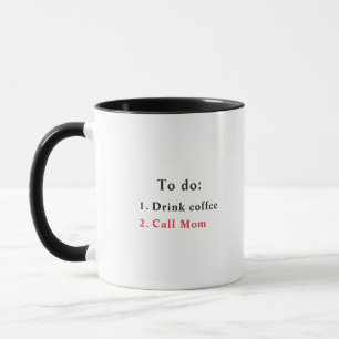 お母さんにプレゼントを呼んでリストを行うコーヒーを飲む マグカップ