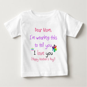 お母さんにラブレターを身に着けて下さい ベビーTシャツ