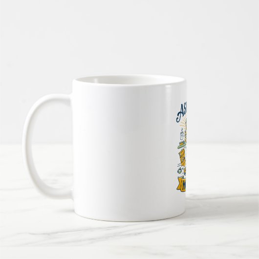 お母さんに聞いてね 面白い 混乱するパパ コーヒーマグカップ (左)