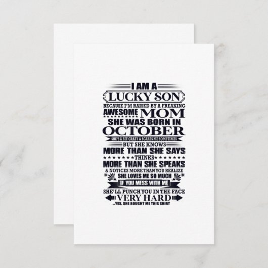 お母さんに育てられた幸運素晴らしな息子 出欠カード (正面/裏面)
