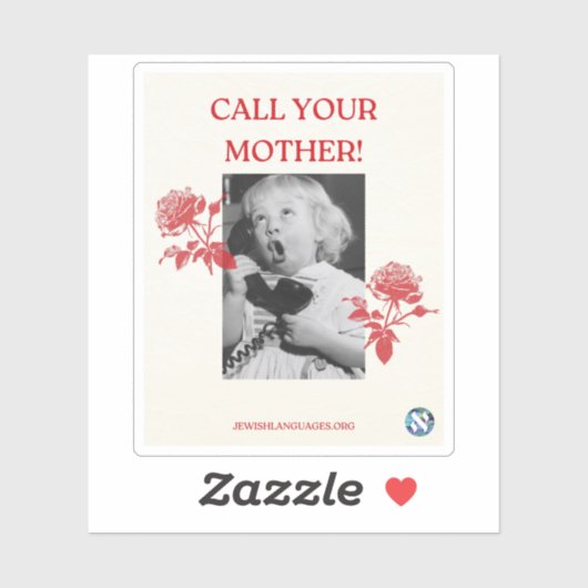 お母さんに電話して！英語 シール (シート)