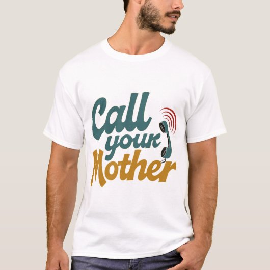 お母さんに電話して Tシャツ (正面)