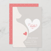 お母さんのおなかの妊娠の発表からの愛 案内状 (正面/裏面)