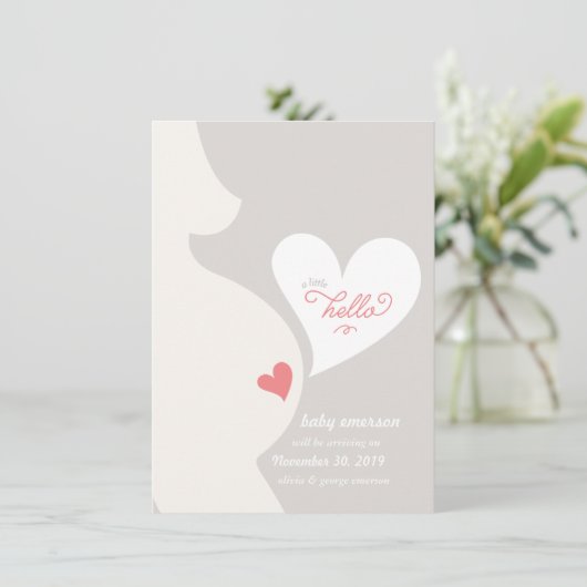 お母さんのおなかの妊娠の発表からの愛 案内状 (スタンド正面)