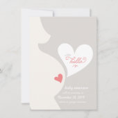 お母さんのおなかの妊娠の発表からの愛 案内状 (正面)