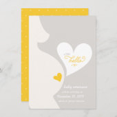 お母さんのおなかの妊娠の発表からの愛 案内状 (正面/裏面)