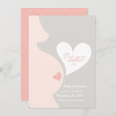 お母さんのおなかの妊娠の発表からの愛 案内状 (正面/裏面)