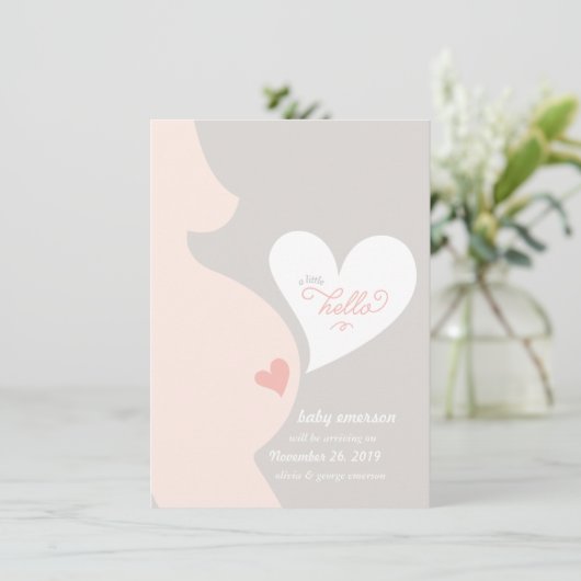 お母さんのおなかの妊娠の発表からの愛 案内状 (スタンド正面)