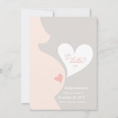 お母さんのおなかの妊娠の発表からの愛 案内状 (正面)