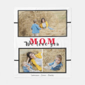 お母さんのおばあちゃんの写真コラージュ フリースブランケット (正面)