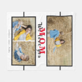 お母さんのおばあちゃんの写真コラージュ フリースブランケット (正面(横))