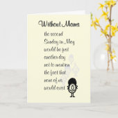 お母さんのおもしろい日の詩、お母さんなし カード (黄色い花)