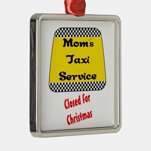 お母さんのお母さんのタクシーのためのオーナメント: クリスマスのために閉められている メタルオーナメント (右)