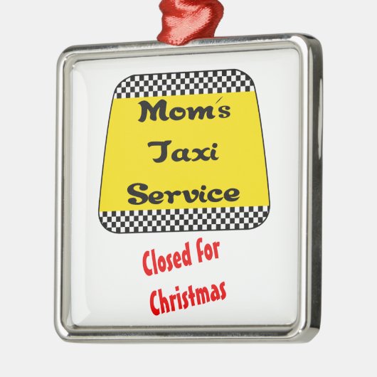 お母さんのお母さんのタクシーのためのオーナメント: クリスマスのために閉められている メタルオーナメント (左)