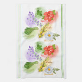 お母さんのお気に入りのハーブティー キッチンタオル (縦)