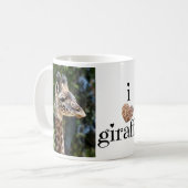 お母さんのかわいい、iのハートのキリン、wの写真及びベビー コーヒーマグカップ (正面左)