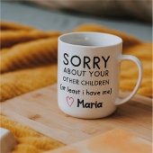 お母さんのこと他の子どもごめんなさいおもしろい ツートーンマグカップ