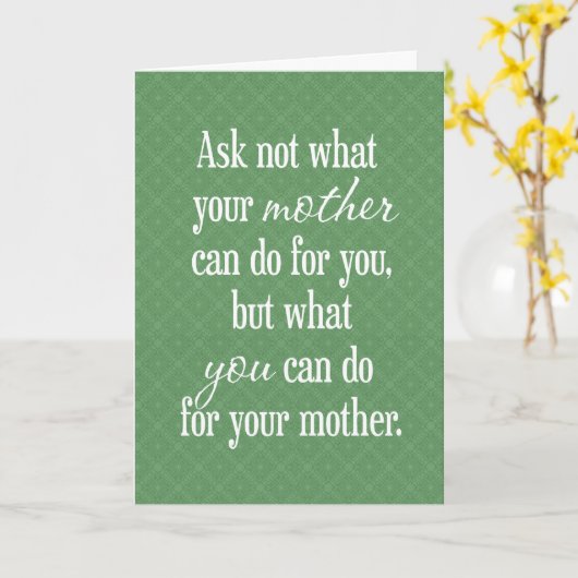 お母さんのために – 緑 カード (黄色い花)