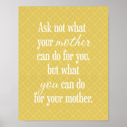 お母さんのために – 黄色 ポスター (正面)