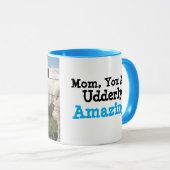 お母さんのためのおもしろいな牛コーヒー・マグ マグカップ (正面右)