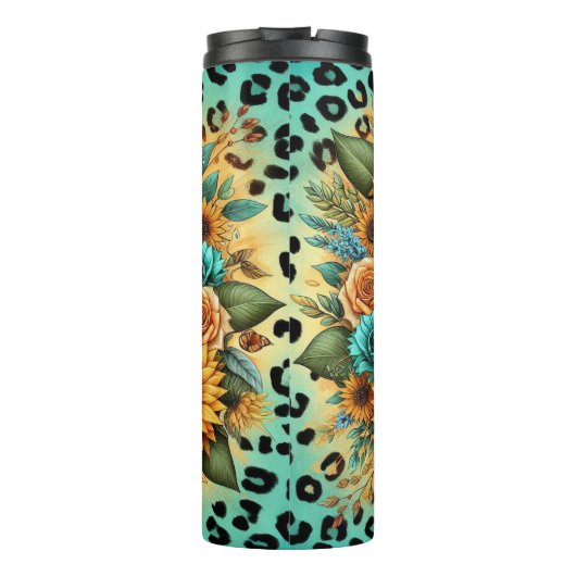 お母さんのためのひまわりバラ付きフローラ タンブラー (裏面)