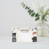 お母さんのためのウィザードアドバイスとパパベビーシャワー エンクロージャーカード (スタンド正面)