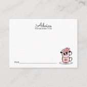 お母さんのためのティーカップ&フラワーベビーシャワーアドバイスカード エンクロージャーカード (正面)