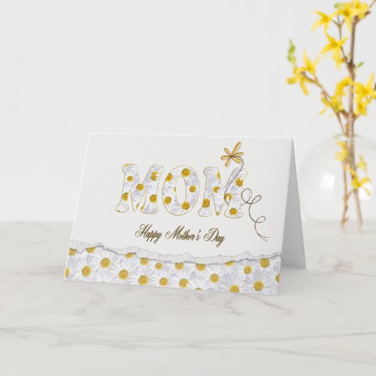 お母さんのためのデイジー カード (黄色い花)