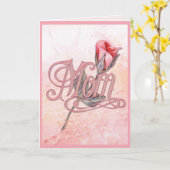 お母さんのためのピンクのバラ カード (黄色い花)