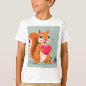 お母さんのためのリスの愛のナッツ Tシャツ (正面)