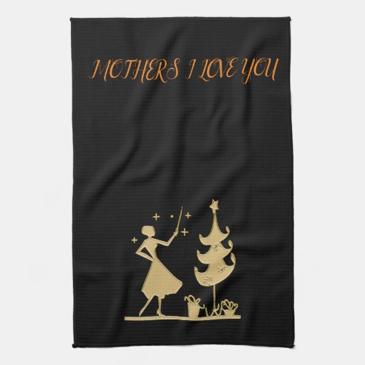 お母さんのための休日用の布 キッチンタオル (縦)