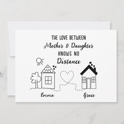 お母さんのための娘の長距離ラブカード 招待状 (正面)
