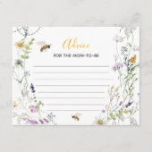 お母さんのための小さなハチミツバチワイルドフラワーアドバイス エンクロージャーカード (正面)