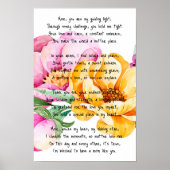 お母さんのための心のこもった詩と水の色の花 ポスター (正面)