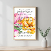 お母さんのための心のこもった詩と水の色の花 ポスター