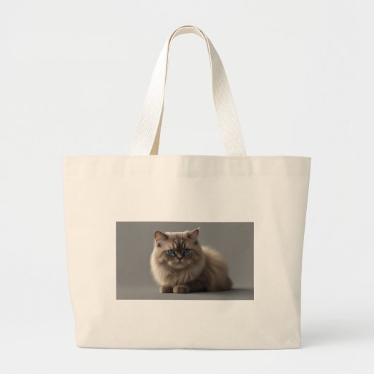 お母さんのための猫のトートバッグ ラージトートバッグ (正面)
