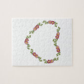 お母さんのための花のヴィンテージのハート形のリース ジグソーパズル (横)