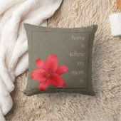 お母さんのための花の赤いユリ クッション (ブランケット)