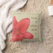 お母さんのための花の赤いユリ クッション (ブランケット)