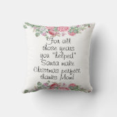 お母さんのための2面クリスマスプレゼント。バラ付き クッション (裏面)