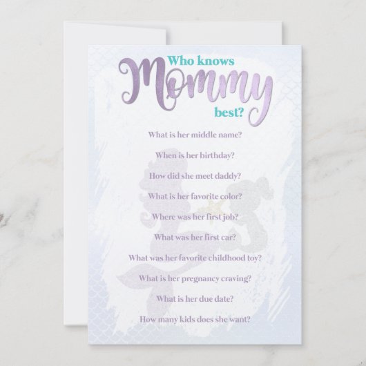 お母さんのカードを知っている人魚の赤最高のんシャワー 招待状 (正面)