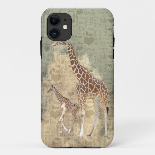 お母さんのキリンおよびベビー家族のiPhone 5の場合 Case-Mate iPhoneケース (裏面)