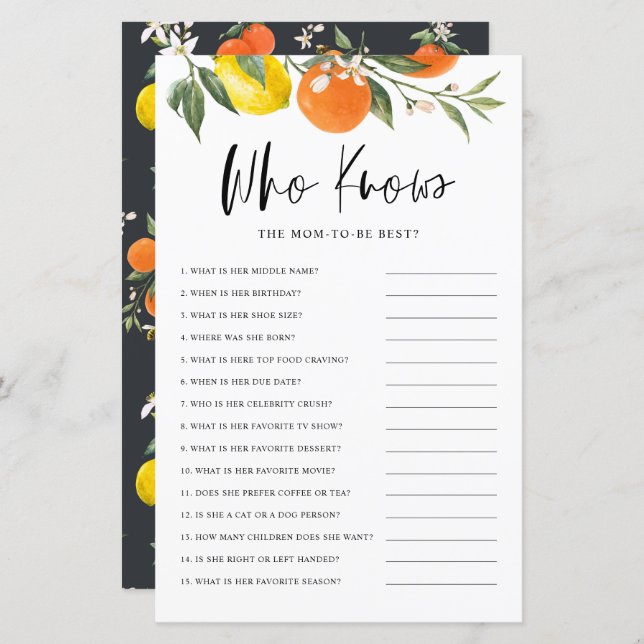 お母さんのゲームを知っている柑橘系最高の植物学 (正面/裏面)