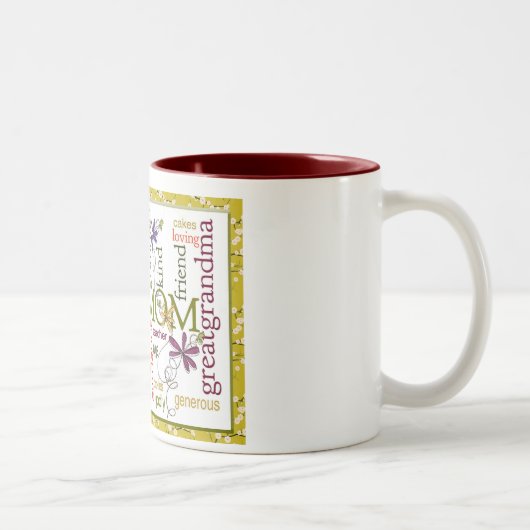 お母さんのコラージュ ツートーンマグカップ (右)