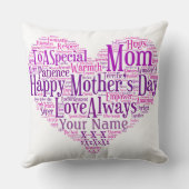 お母さんのタイポグラフィのハートのクッションのための母の日のギフト クッション (裏面)