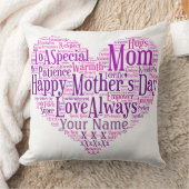 お母さんのタイポグラフィのハートのクッションのための母の日のギフト クッション (ブランケット)