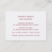 お母さんのテレホンカードピンクのハートの点の天使 コーリングカード (裏面)